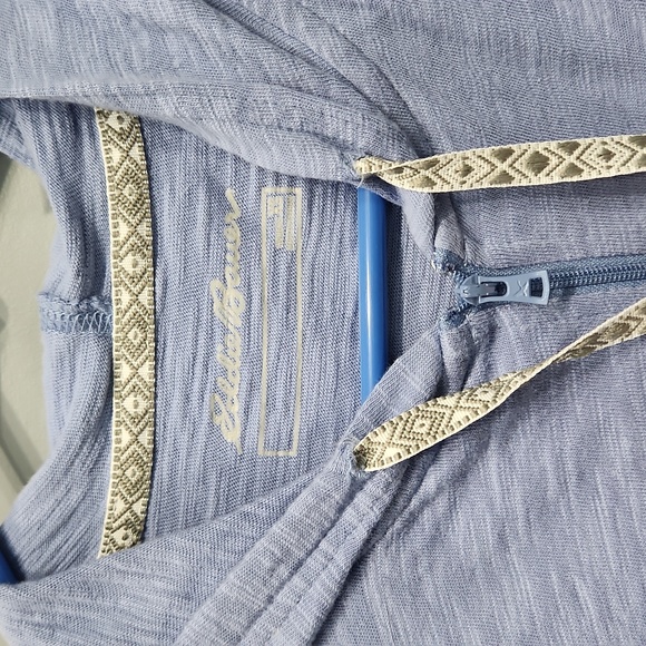 NWOT Eddie Bauer 3/4 Sleeve Hoodie Jacket Blue Purple Lilac Lavender Aztec Geo - Picture 3 of 7